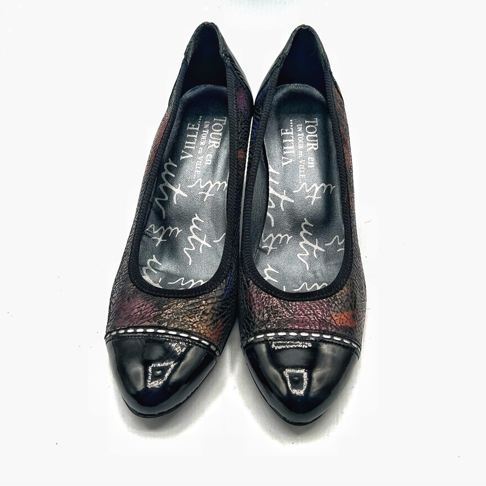 Classic Low Heel Pumps in Black Multicolor - Picture 4 of 11